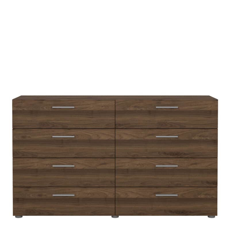Furniture To Go Pepe Wide Chest Of 8 Drawers Walnut The Home and Office Stores
