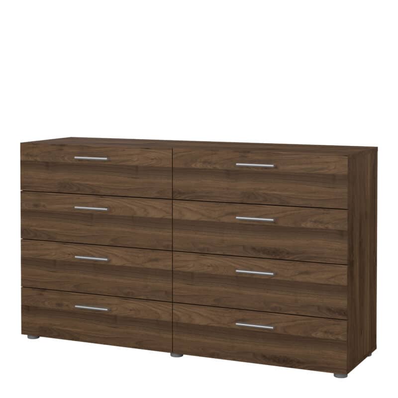 Furniture To Go Pepe Wide Chest Of 8 Drawers Walnut The Home and Office Stores