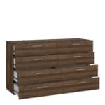 Furniture To Go Pepe Wide Chest Of 8 Drawers Walnut The Home and Office Stores