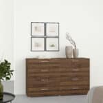 Furniture To Go Pepe Wide Chest Of 8 Drawers Walnut The Home and Office Stores