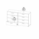 Furniture To Go Pepe Wide Chest Of 8 Drawers Walnut The Home and Office Stores