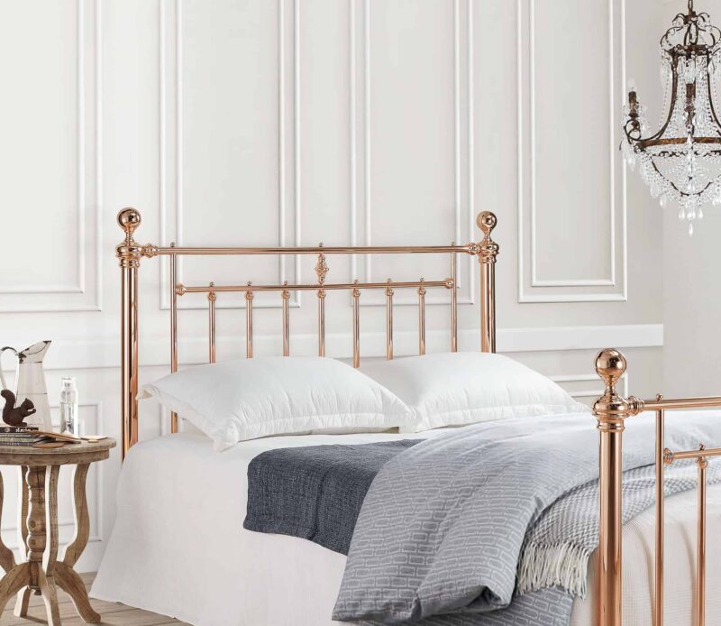 Time Living Alexander Metal Bed Rose Gold The Home and Office Stores