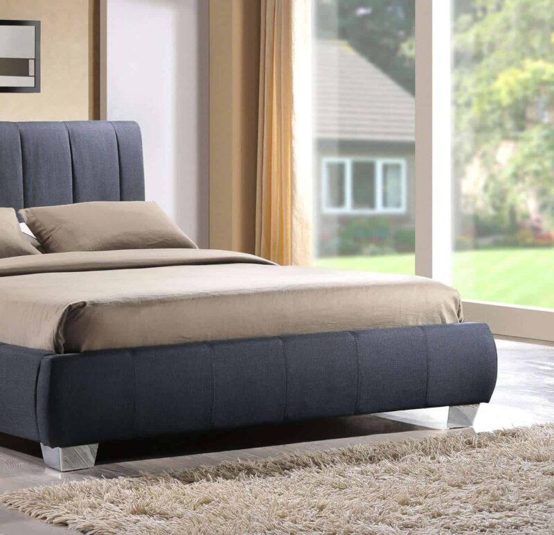 Time Living Braunston Fabric Bed Grey The Home and Office Stores