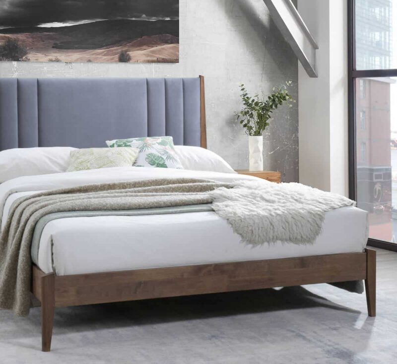 Time Living Cheslyn Dark Grey Fabric Bed The Home and Office Stores