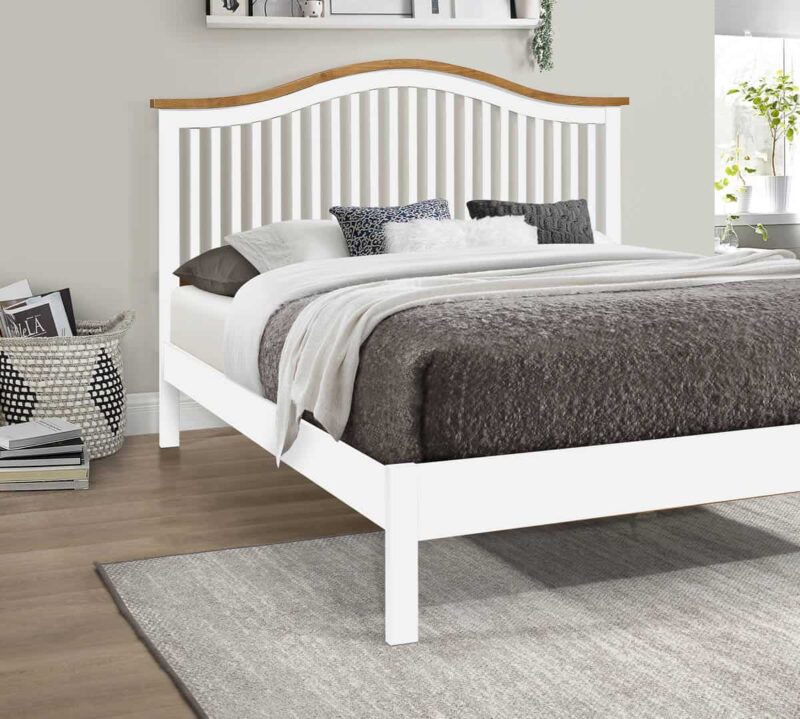 Time Living Chester Wood Bed Frame White & Honey Oak The Home and Office Stores