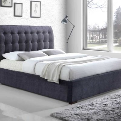 Time Living Hamilton Dark Grey Fabric Bed