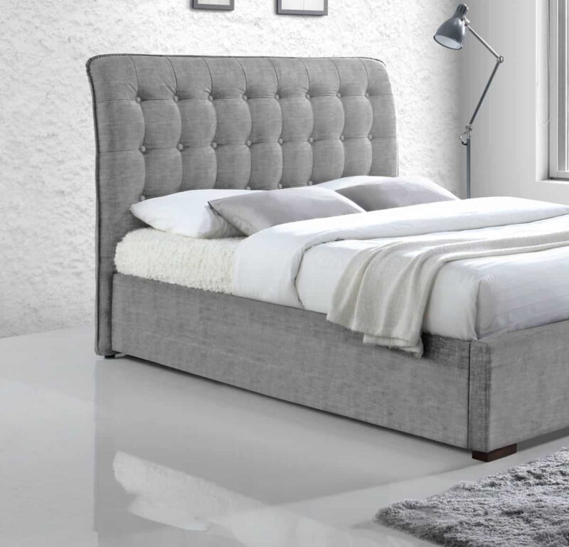 Time Living Hamilton Light Grey Fabric Bed The Home and Office Stores