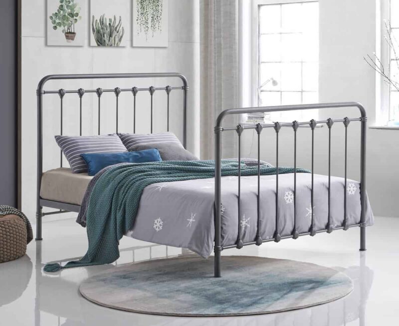 Time Living Havana Speckled Silver & Black Metal Bed The Home and Office Stores