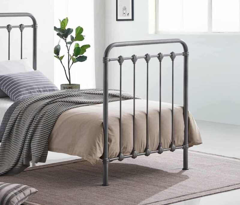 Time Living Havana Speckled Silver & Black Metal Bed The Home and Office Stores