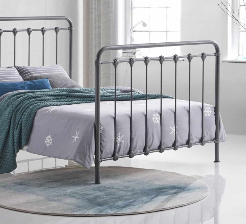 Time Living Havana Speckled Silver & Black Metal Bed The Home and Office Stores