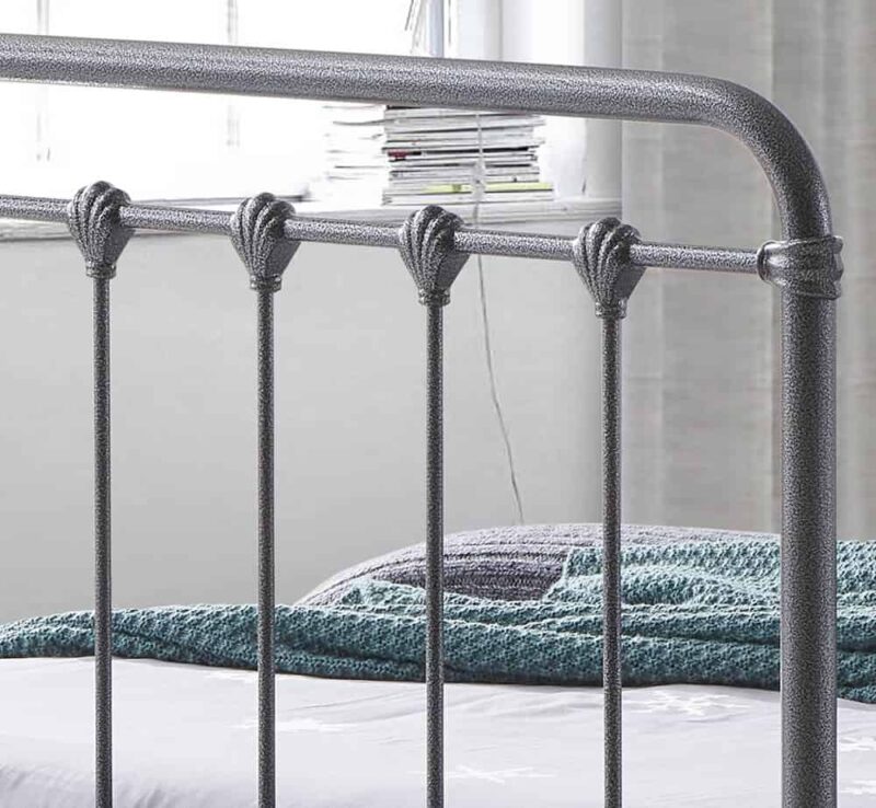 Time Living Havana Speckled Silver & Black Metal Bed The Home and Office Stores