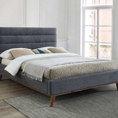 Time Living Mayfair Dark Grey Fabric Bed The Home and Office Stores