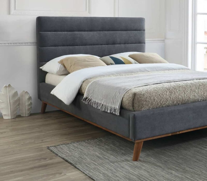 Time Living Mayfair Dark Grey Fabric Bed The Home and Office Stores