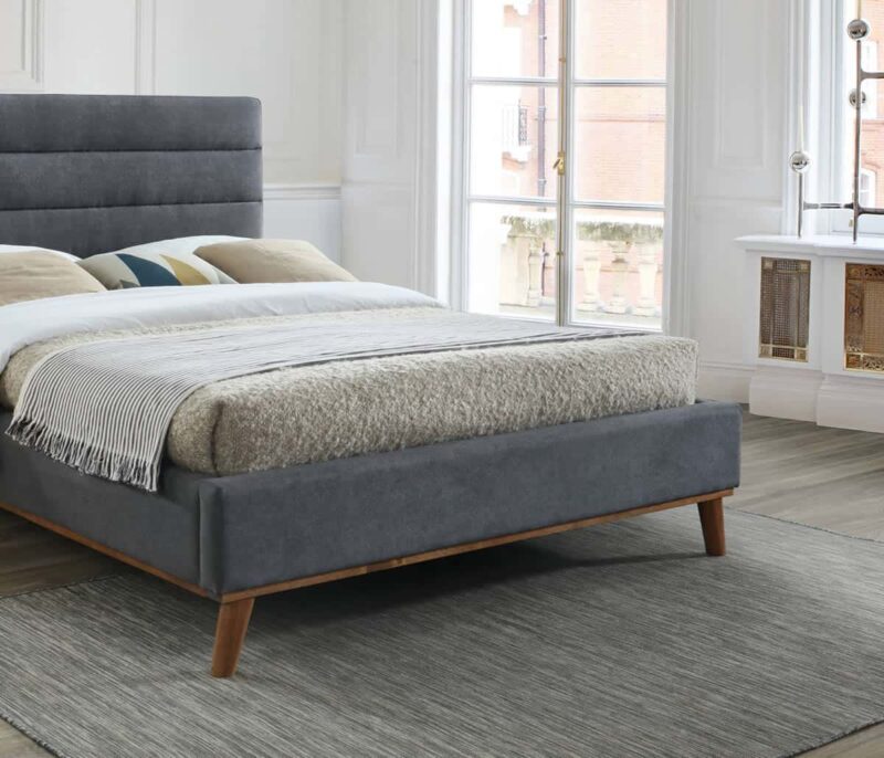 Time Living Mayfair Dark Grey Fabric Bed The Home and Office Stores