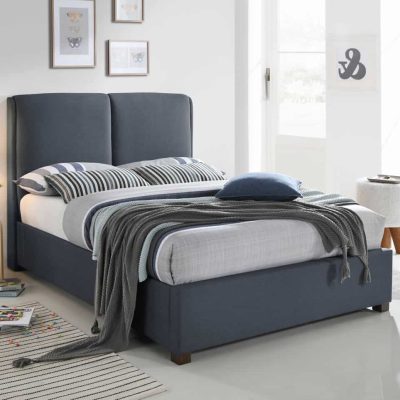Time Living Oakland Dark Grey Fabric Bed The Home and Office Stores