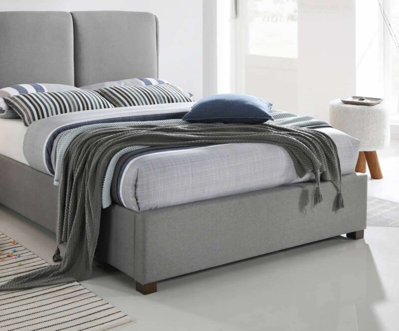 Time Living Oakland Light Grey Fabric Bed The Home and Office Stores
