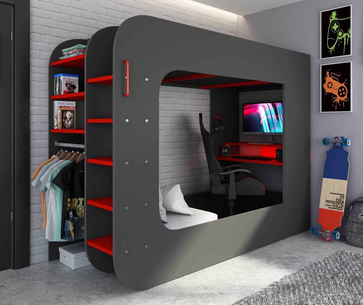 Trasman Podbed Solo 2 High Sleeper Gaming Bed Free Delivery