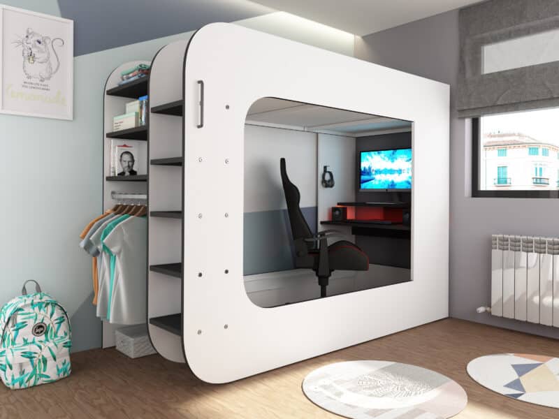 Trasman Podbed Solo 3 high sleeper gaming bed white