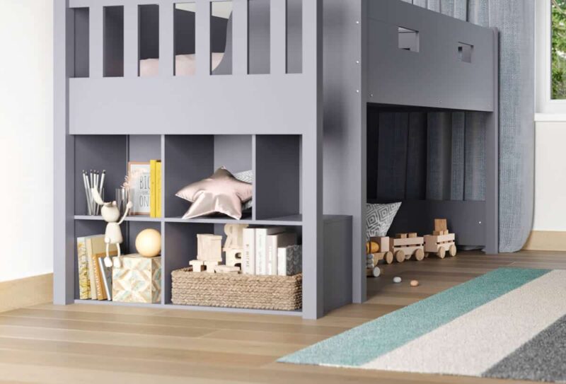 Flair Furnishings Charlie Mid Sleeper Bed Frame Grey The Home and Office Stores