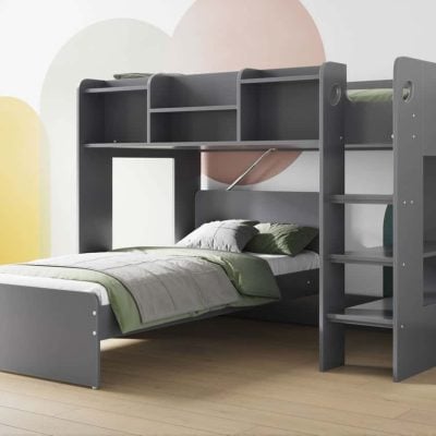 Flair Furnishings Wizard L Shaped Bunk Bed Grey The Home and Office Stores