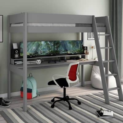 Kids Avenue Estella grey gaming high sleeper bed 1