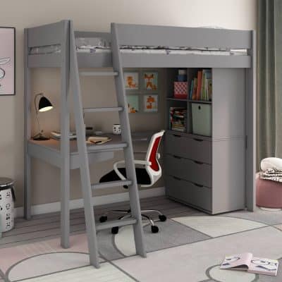 Kids Avenue Estella grey high sleeper bed 3