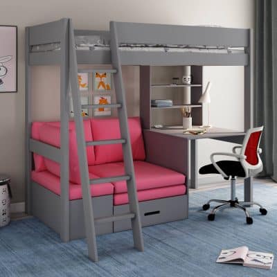 Kids Avenue Estella grey high sleeper bed 6