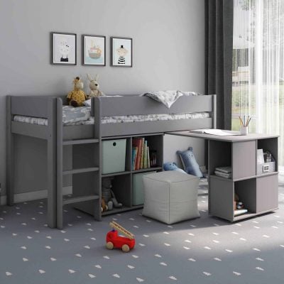 kids avenue estella grey mid sleeper bed 1