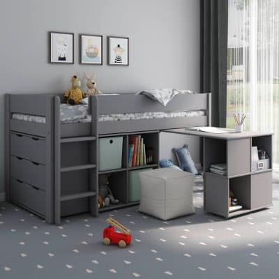 Kids Avenue Estella grey mid sleeper bed 2