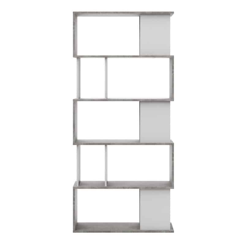 Furniture To Go Maze Open Bookcase 4 Shelves Concrete White The Home and Office Stores