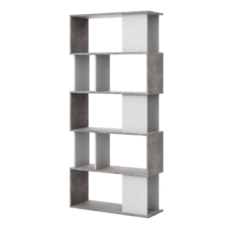 Furniture To Go Maze Open Bookcase 4 Shelves Concrete White The Home and Office Stores