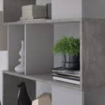 Furniture To Go Maze Open Bookcase 4 Shelves Concrete White The Home and Office Stores