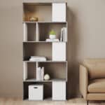 Furniture To Go Maze Open Bookcase 4 Shelves Concrete White The Home and Office Stores