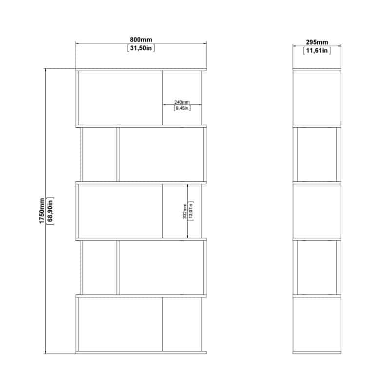 Furniture To Go Maze Open Bookcase 4 Shelves Concrete White The Home and Office Stores