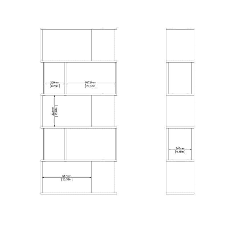 Furniture To Go Maze Open Bookcase 4 Shelves Concrete White The Home and Office Stores