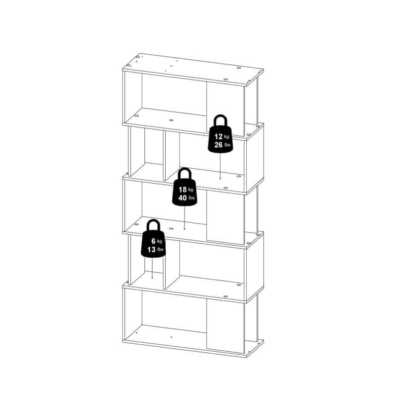 Furniture To Go Maze Open Bookcase 4 Shelves Oak White The Home and Office Stores