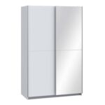Furniture To Go Babetta Sliding Mirrored Wardrobe Matt White The Home and Office Stores