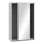 Furniture To Go Babetta Sliding Mirrored Wardrobe Matt White The Home and Office Stores