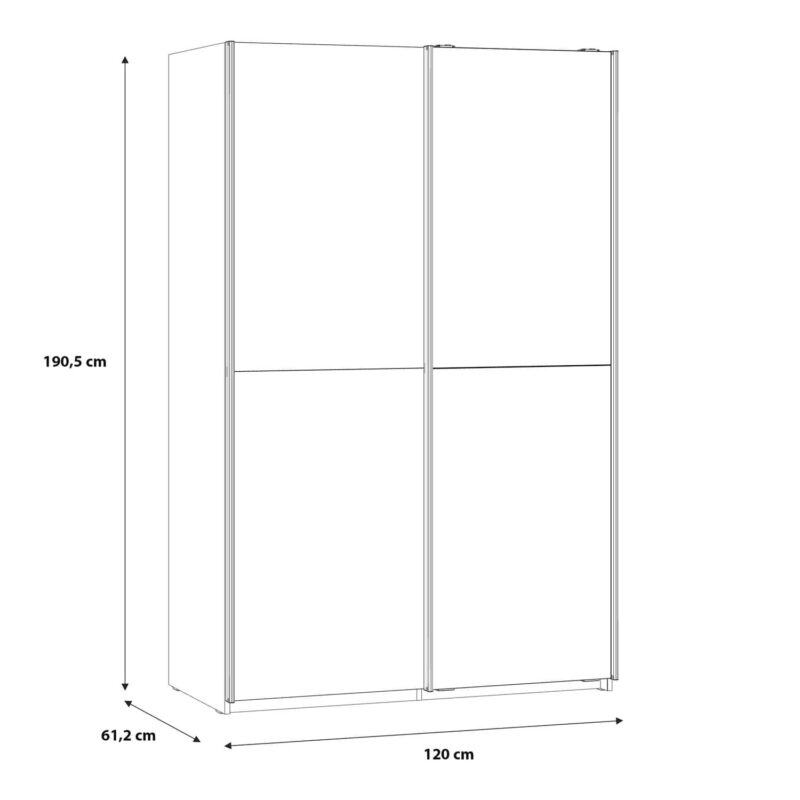Furniture To Go Babetta Sliding Mirrored Wardrobe Matt White The Home and Office Stores