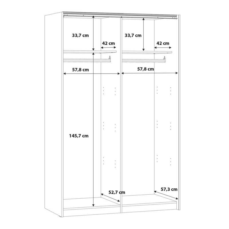 Furniture To Go Babetta Sliding Mirrored Wardrobe Matt White The Home and Office Stores