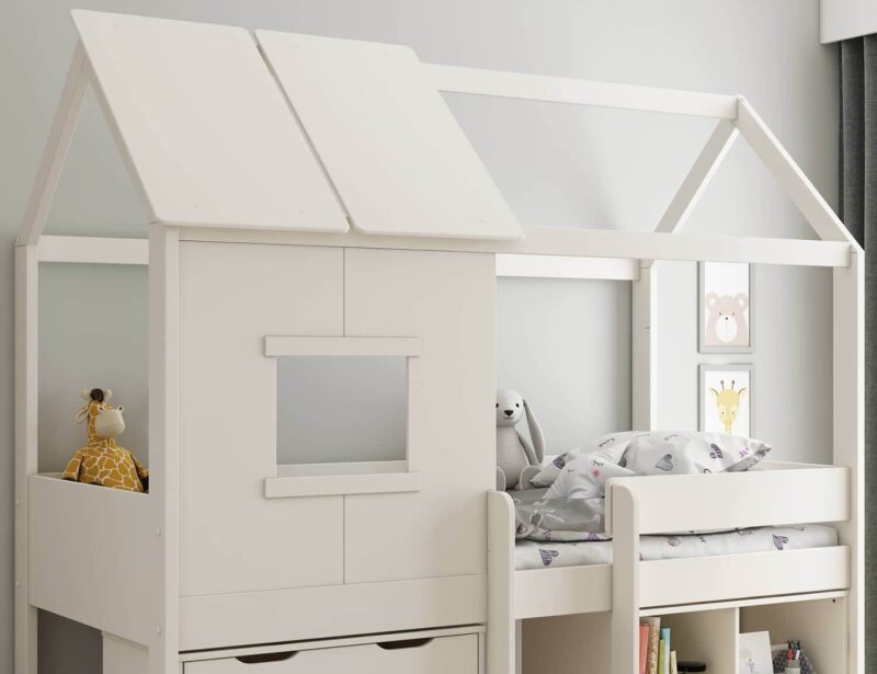 Kids Avenue Ordi Midi Playhouse Bed with Chest and Cube The Home and Office Stores