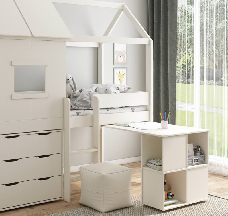 Kids Avenue Ordi Midi Playhouse Bed with Desk and Chest The Home and Office Stores