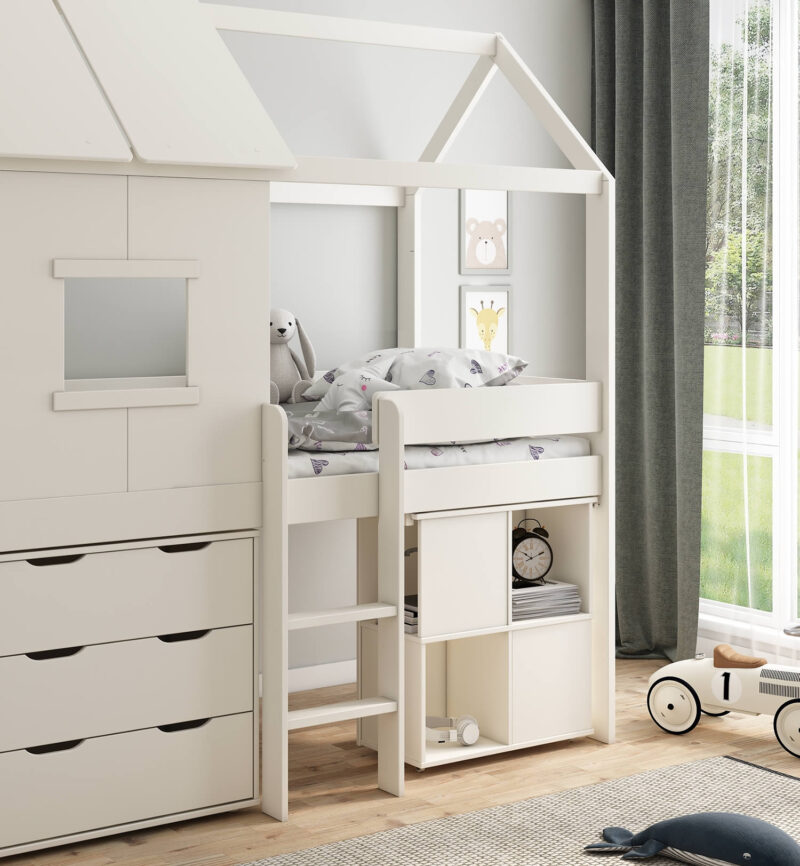 Kids Avenue Ordi Midi Playhouse Bed with Desk and Chest The Home and Office Stores