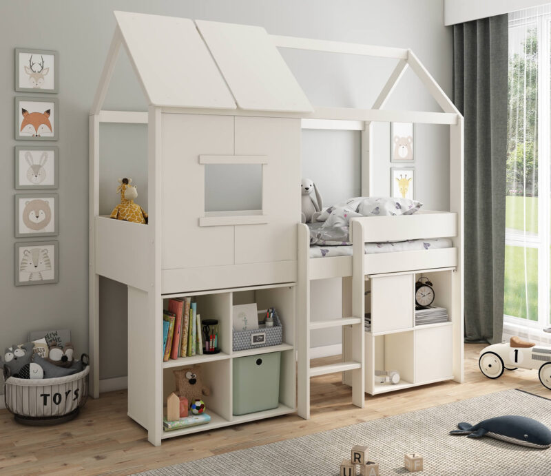Kids Avenue Ordi Midi Playhouse Bed with Desk and Cube The Home and Office Stores