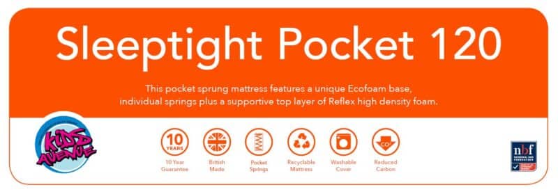 Kids Avenue Sleeptight Pocket Mattress 120x200cm The Home and Office Stores