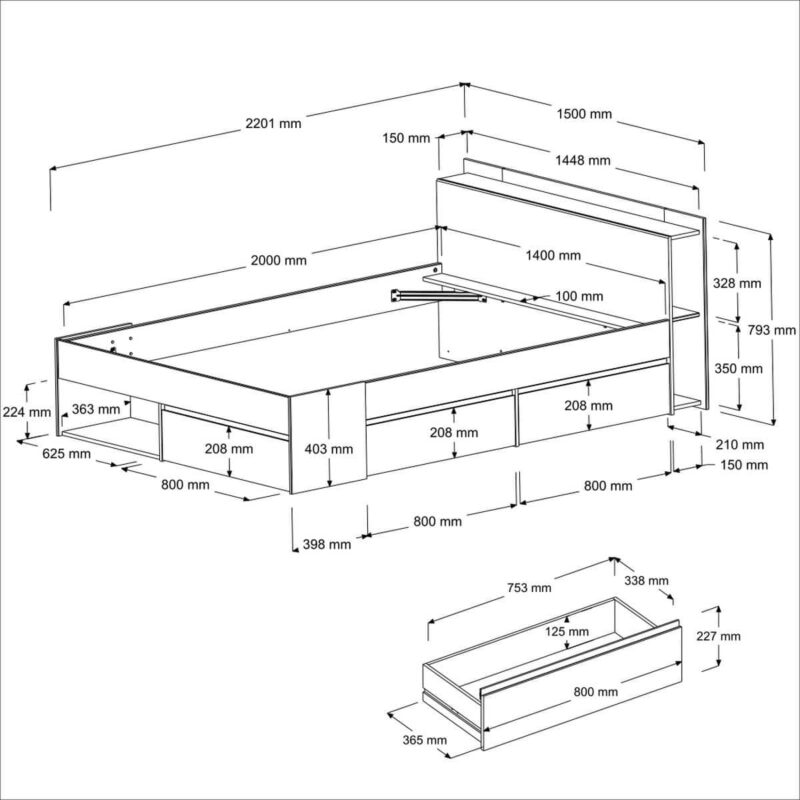 Parisot Most Storage Bed The Home and Office Stores