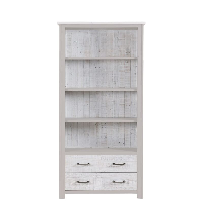 Baumhaus Greystone Large Open Bookcase With Drawers The Home and Office Stores