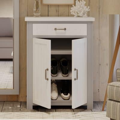 Baumhaus Greystone Shoe Storage Cupboard With Drawer