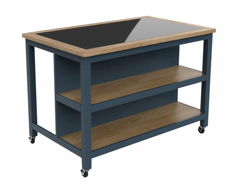 Baumhaus Kitchen Island Blue Open With Breakfast Bar The Home and Office Stores