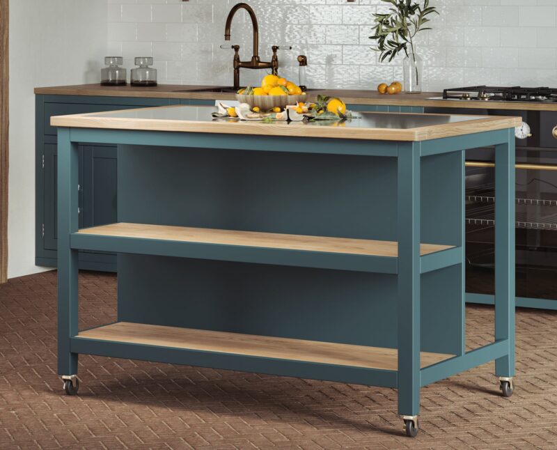 Baumhaus Kitchen Island Blue Open With Breakfast Bar The Home and Office Stores